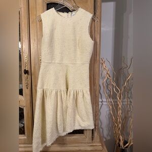 Jason Wu Cream Textured Sleeveless Asymmetrical Hem Dress